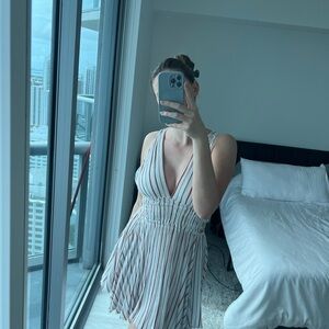 Striped V-Neck Dress